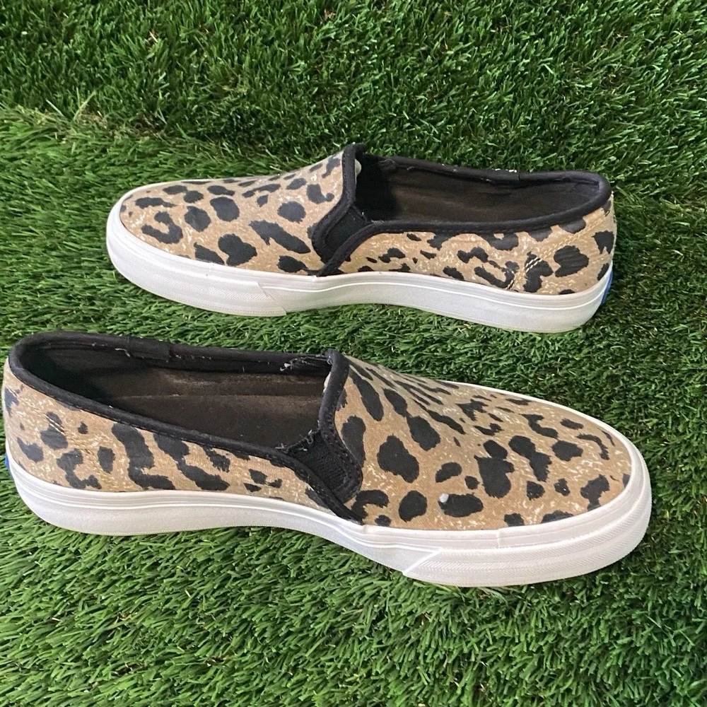 KEDS Dream Foam Double Decker Slip‎ On Leopard Print Shoes, Women's Size 6.5
